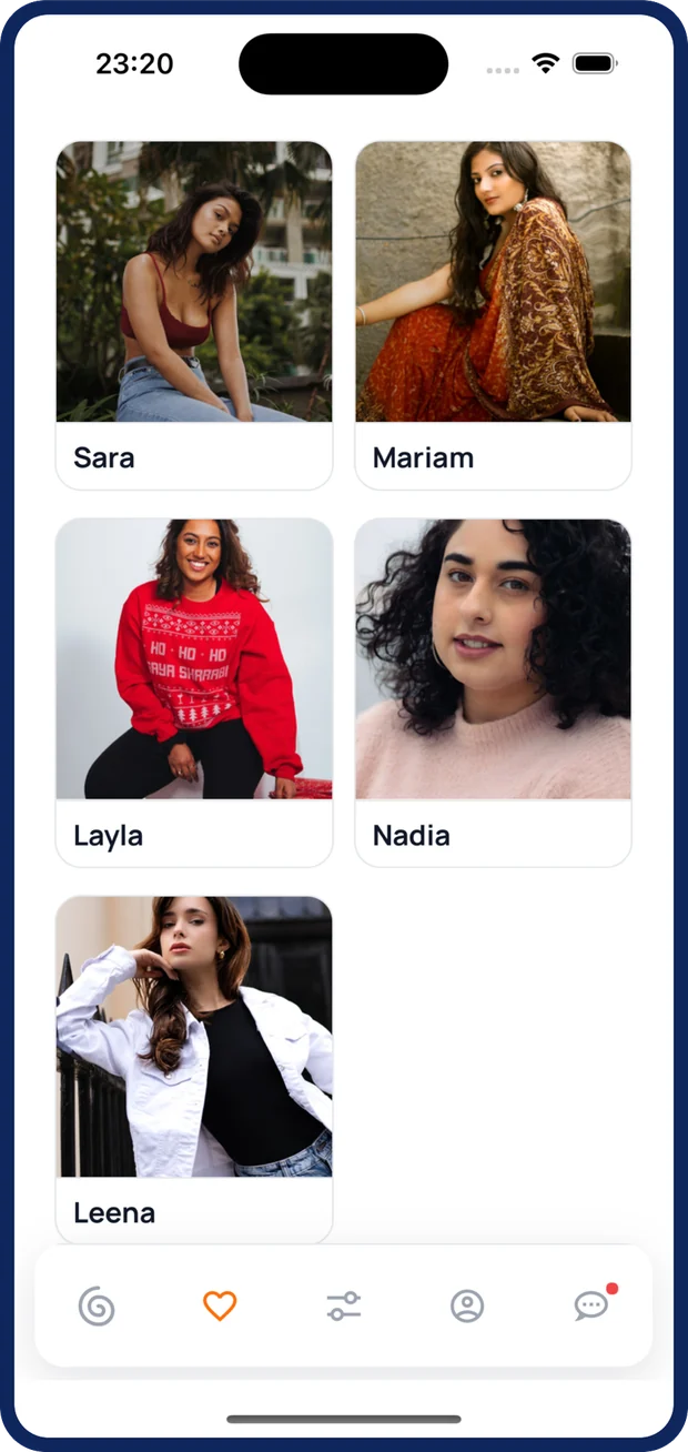 The Likes screen, showing who has liked your profile